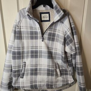 Jachs Girlfriend Soft Plaid Quarter-Zip